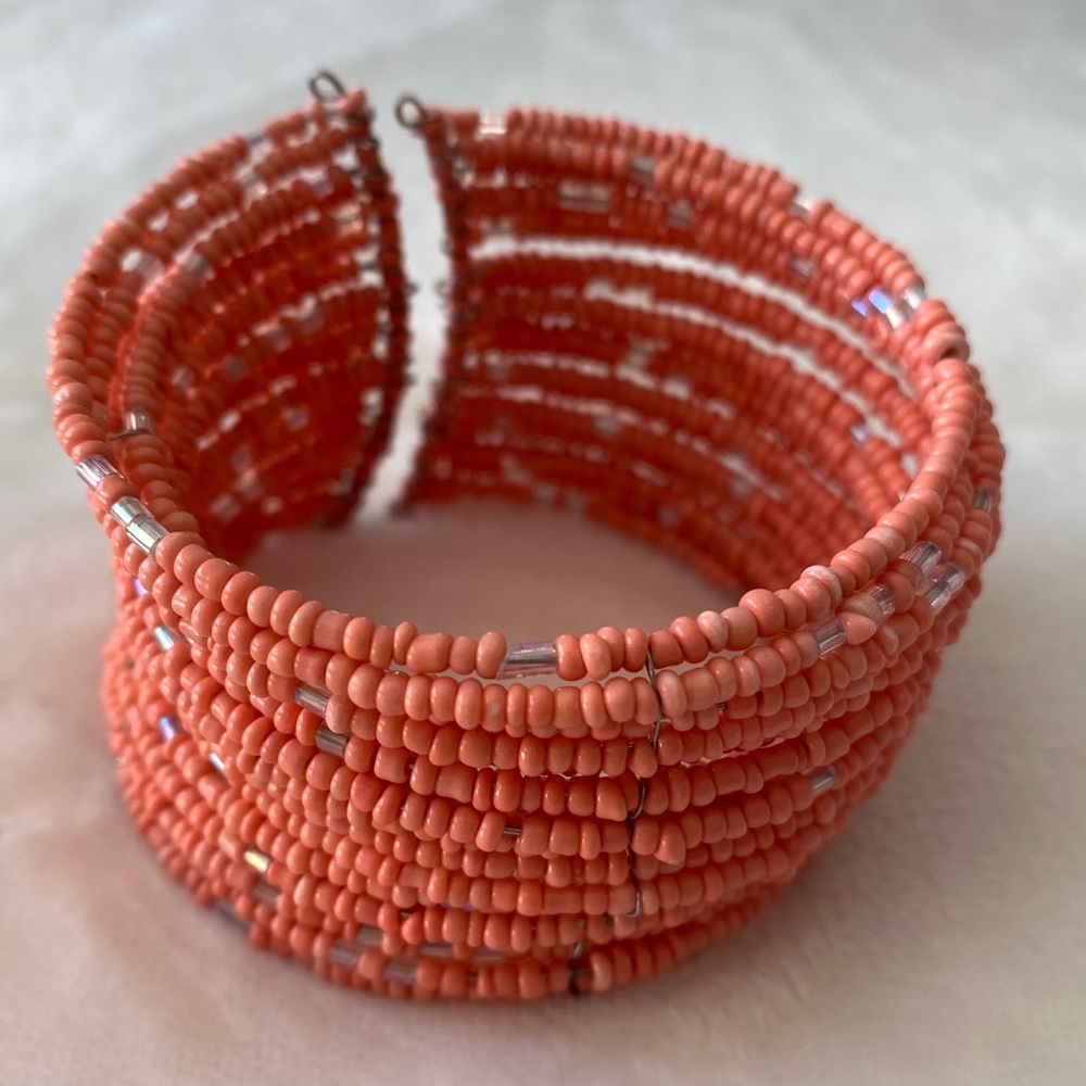 Coral Multi-layer Beaded Bracelet